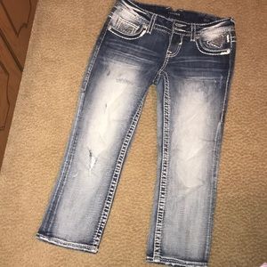 Sequined Vigoss Thick Stitch Capris